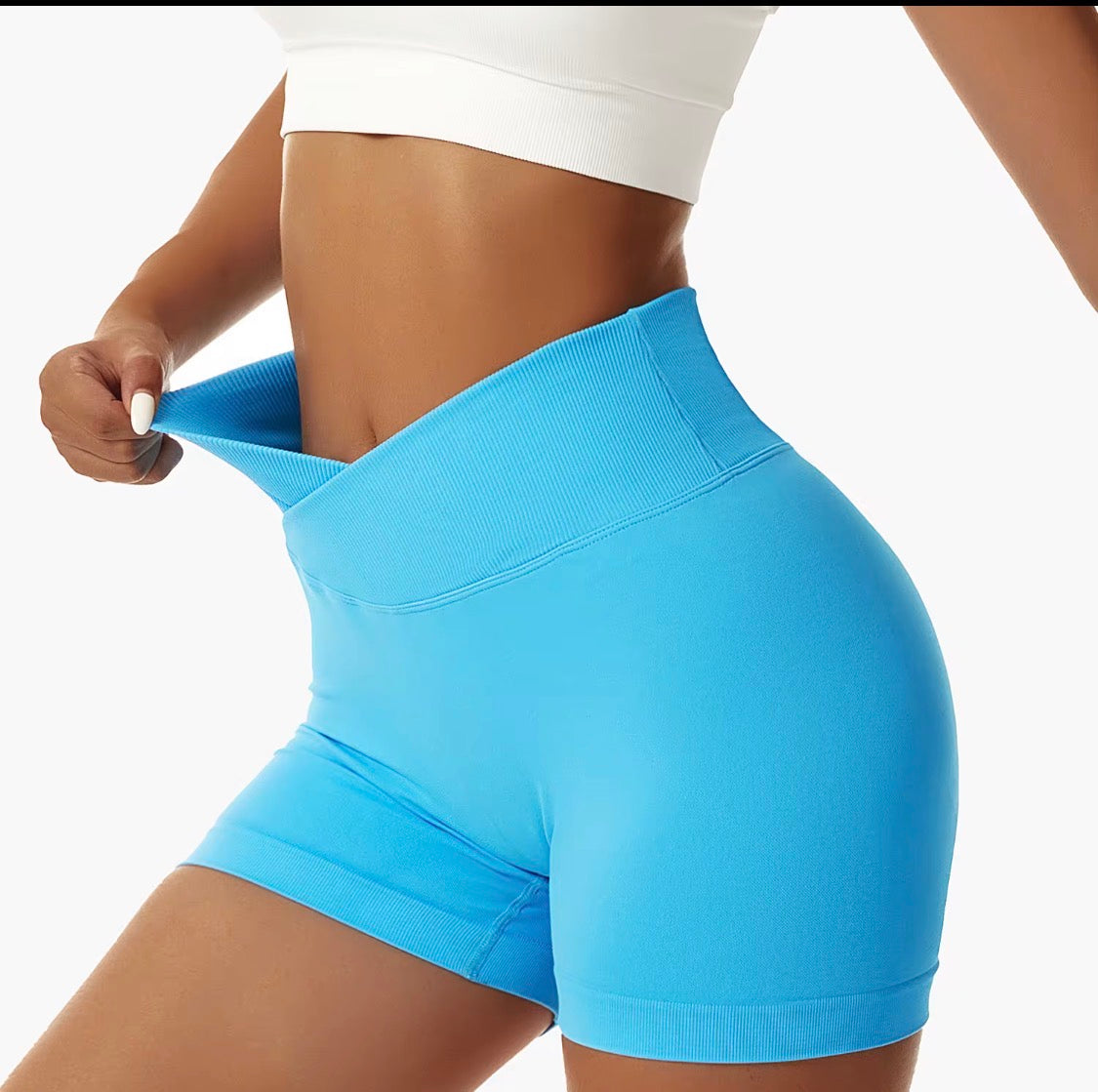 V-Waist Scrunch Seamless Yoga Shorts - High Waist Gym Shorts