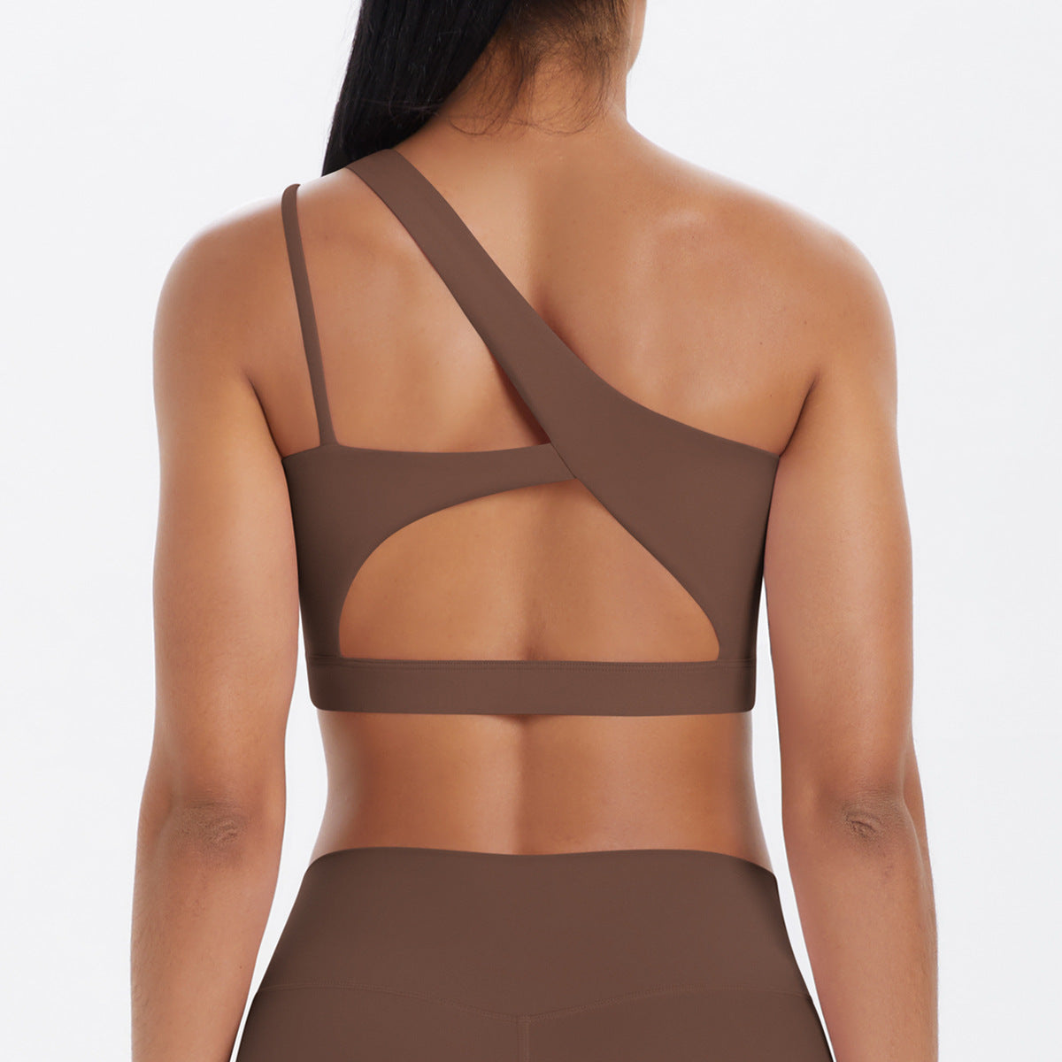 Women's One Shoulder Sports Bra - Asymmetric Padded Bra for Yoga & Gym