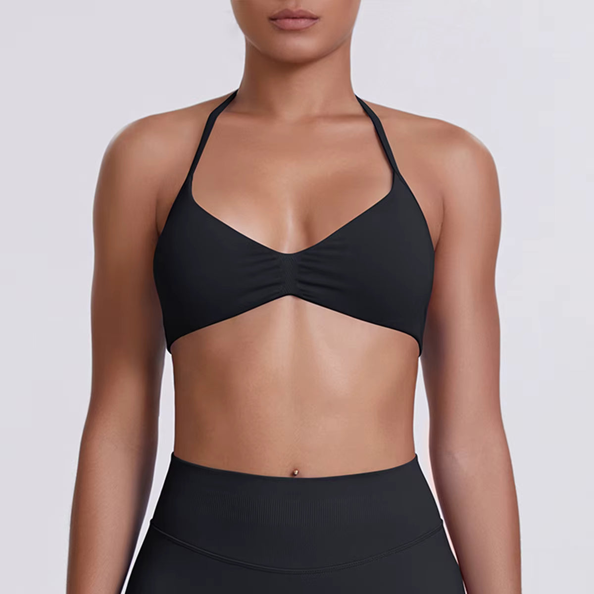 Women's Flex Halter Sports Bra - Lightweight Breathable Seamless Bra for Yoga & Gym