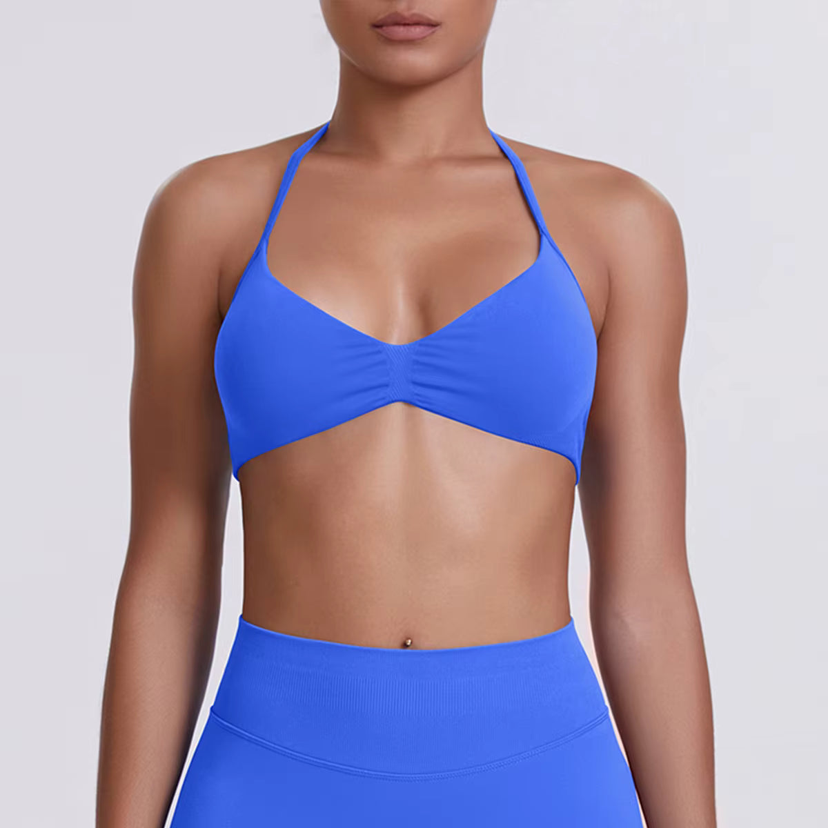 Women's Flex Halter Sports Bra - Lightweight Breathable Seamless Bra for Yoga & Gym