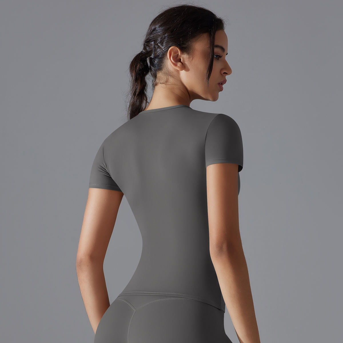 Women's Short Sleeve  Top - Quick Dry Fitted Yoga Shirt for Gym & Fitness