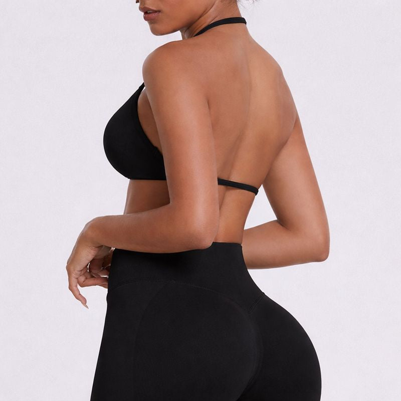 Women's Flex Halter Sports Bra - Lightweight Breathable Seamless Bra for Yoga & Gym